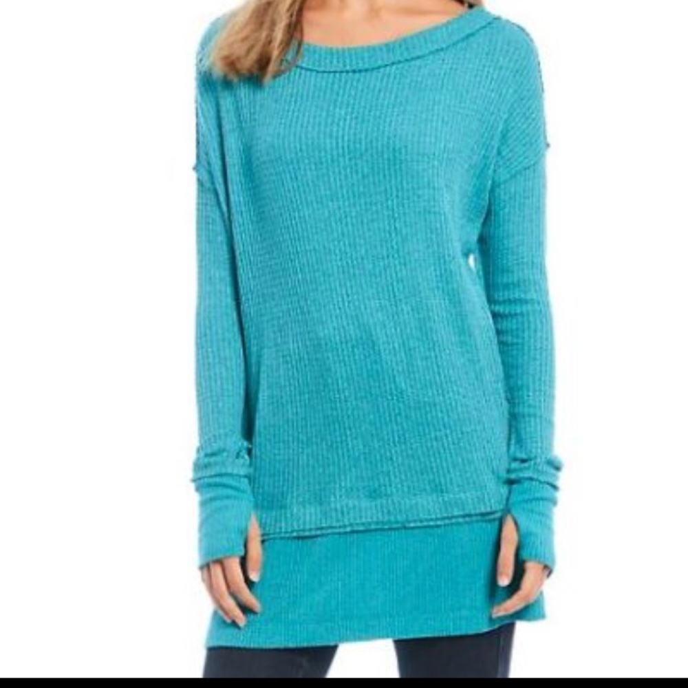 NWT Free People Aqua North Shore Thermal Top New